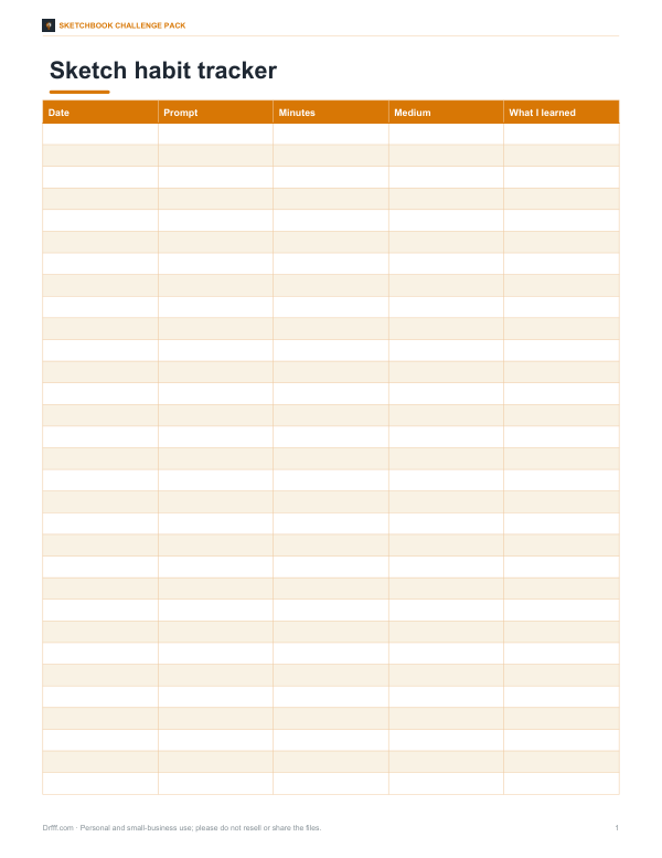 Preview of Printable Sketch Habit Tracker