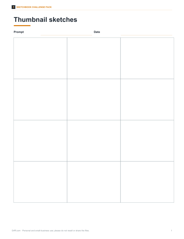 Preview of Printable Thumbnail Sketch Template