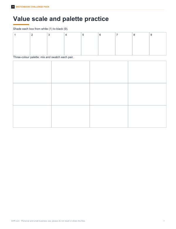 Preview of Printable Value Scale Worksheet